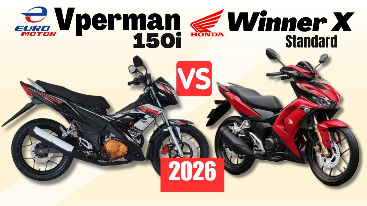 Euromotor Vperman 150i vs Honda Winner X Stndrd | Side by Side Comparison | Specs & Price | 2026
