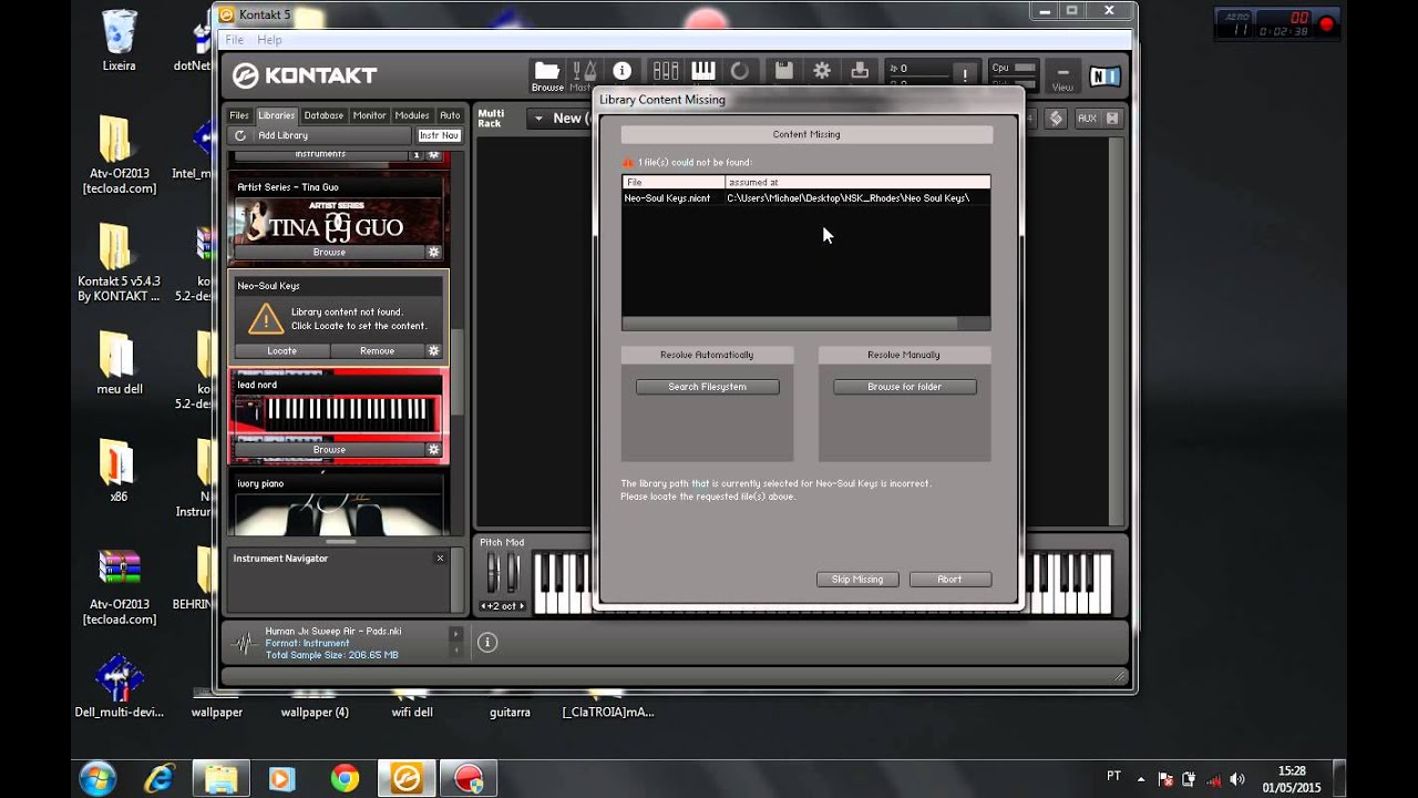 resolvendo problemas nas library kontakt