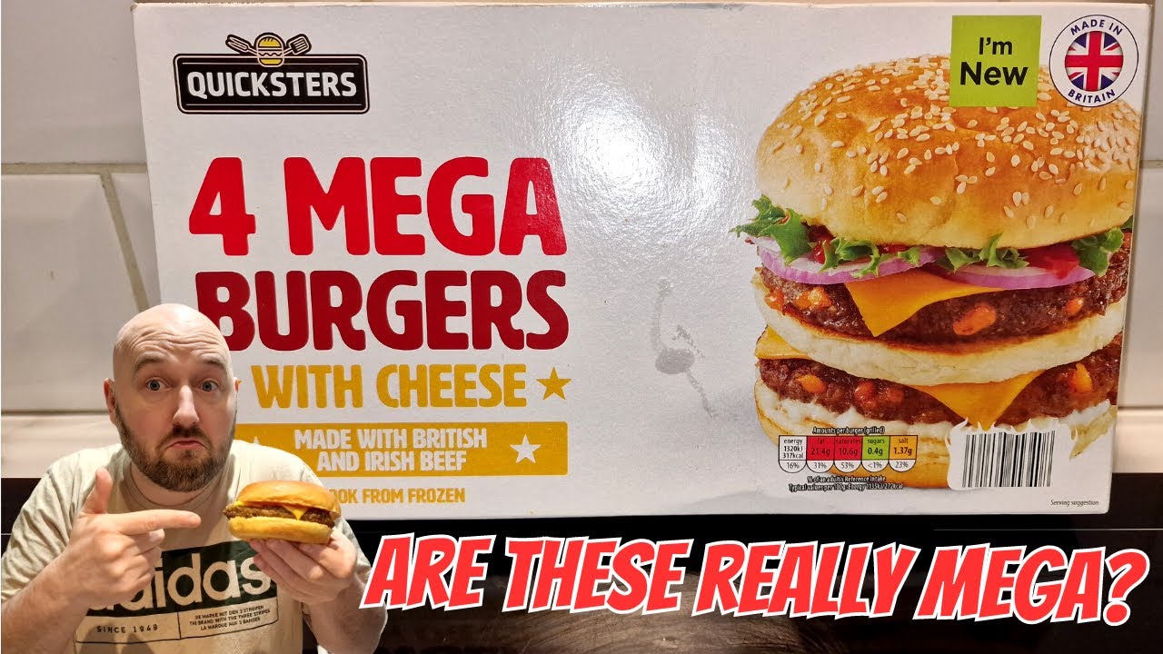 Are These Really MEGA ??? - Quicksters - Aldi - FOOD REVIEW - Beef Burger - MEGA BURGERS WITH CHEESE