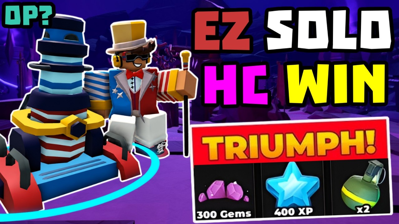 SOLO Hardcore Победа С Firework Technician + Полный Гайд | TDS Tower Defense Simulator
