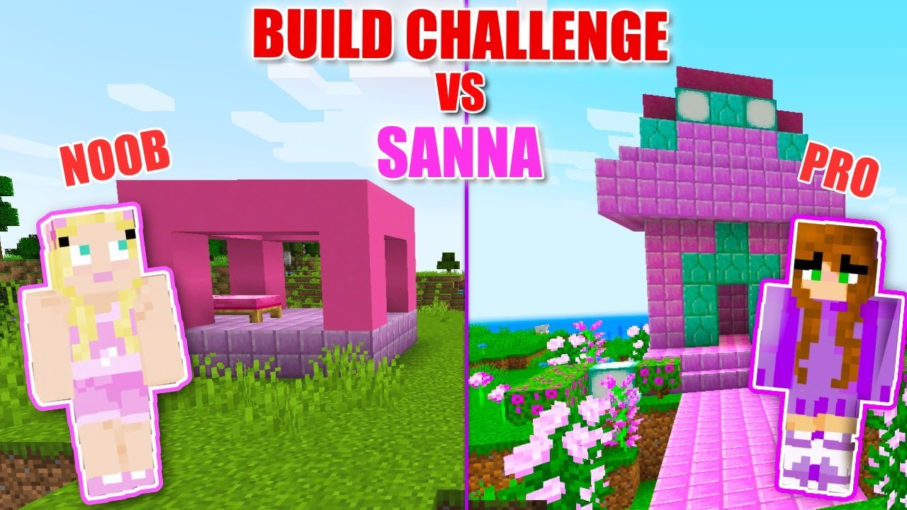 iamSanna VS Cutie MINECRAFT CASTLE: испытание по строительству!