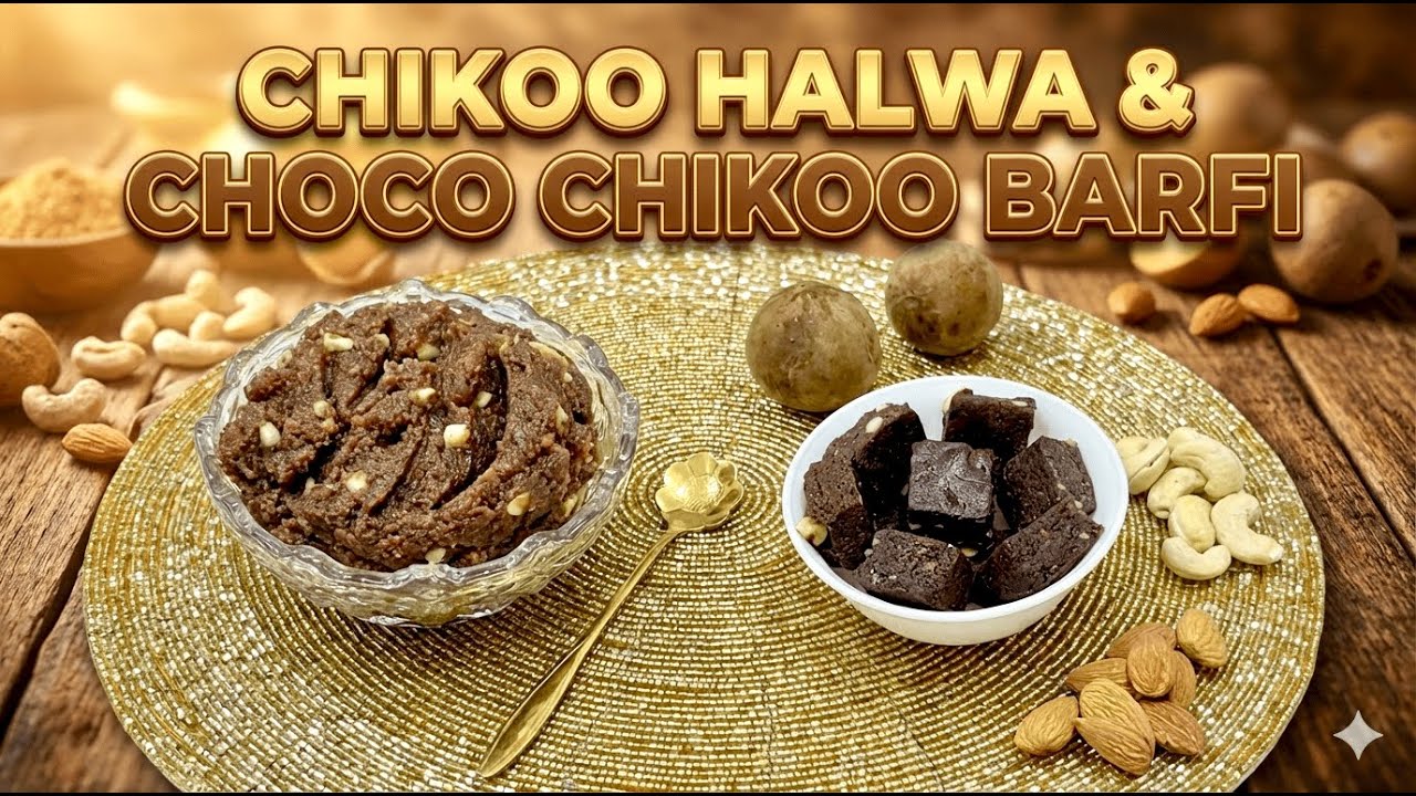 Shivratri Spl Sugarfree Chikoo Halwa & Chocolate Chikoo Barfi- बिना चीनी की चीकू हलवा & चॉकलेट बर्फी