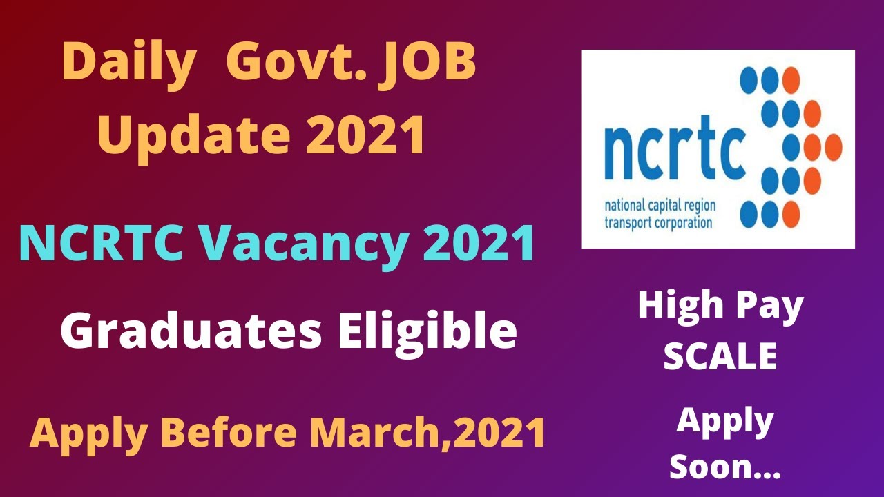 NCRTC Vacancy 2021, Latest Govt Job Notification 2021 #shorts #vacancy #hindi