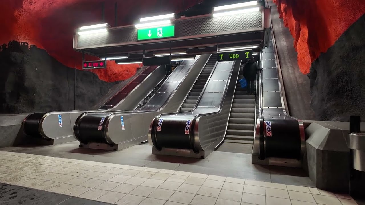 Sweden, Stockholm, Solna centrum subway station