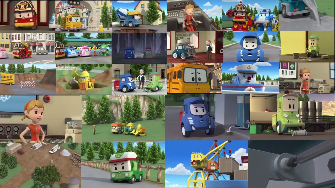 All First 26 Episodes Of Robacar poly and the rules of the road (Russian Dub) Played At Once