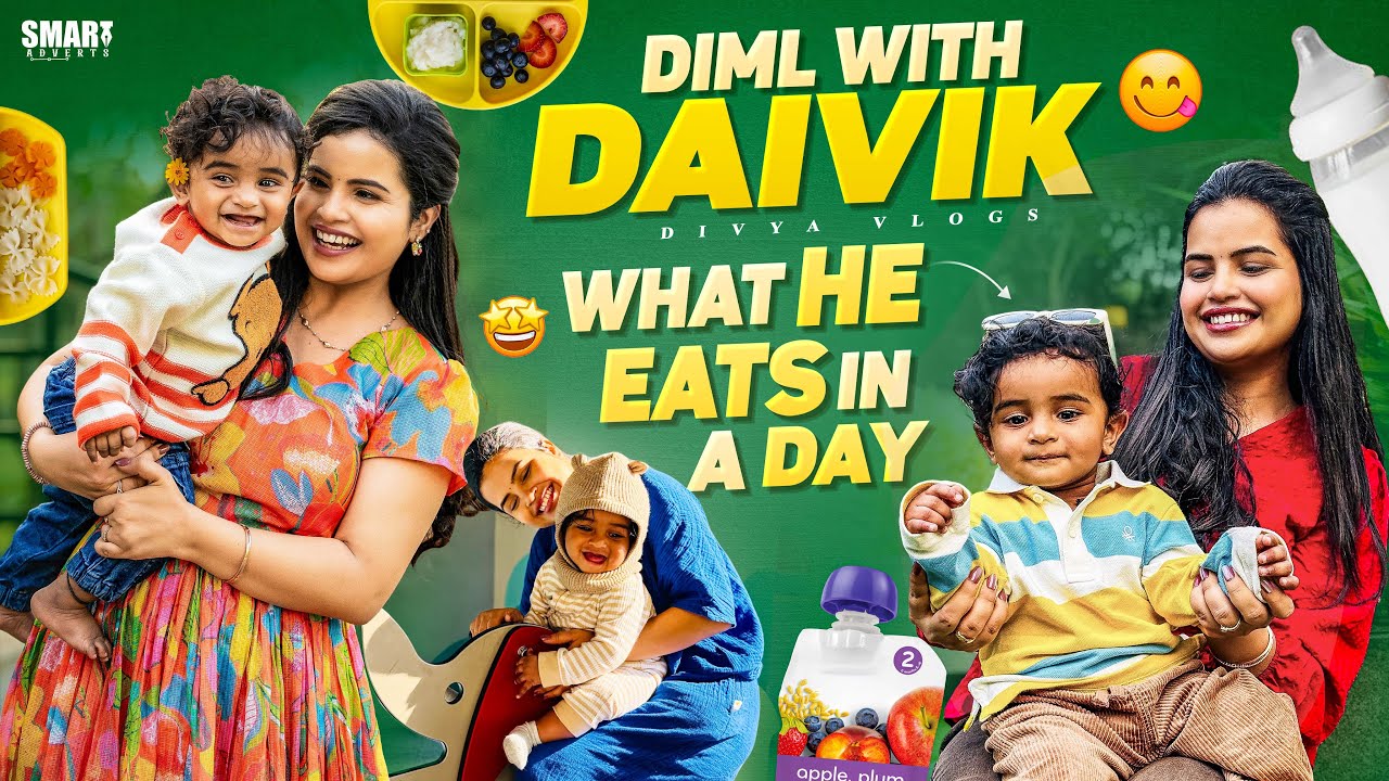 DIML With Daivik 😍 || What My Baby Eats || 9th & 10th month Baby Food || Divya Vlogs ❤️