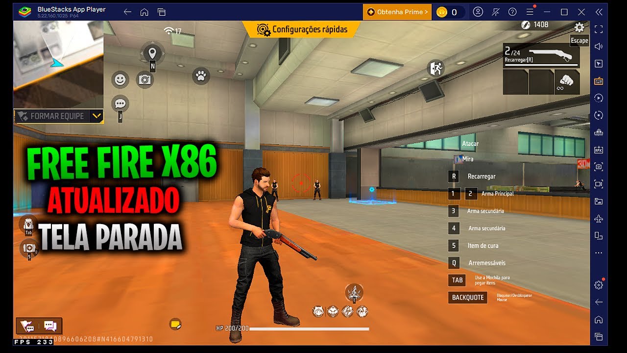 FREE FIRE X86 TELA PARADA ATUALIZADO NO BLUESTACKS 🖱️🚀 +240 FPS ✅ OTIMIZADO 🚀 DOWNLOAD 💻