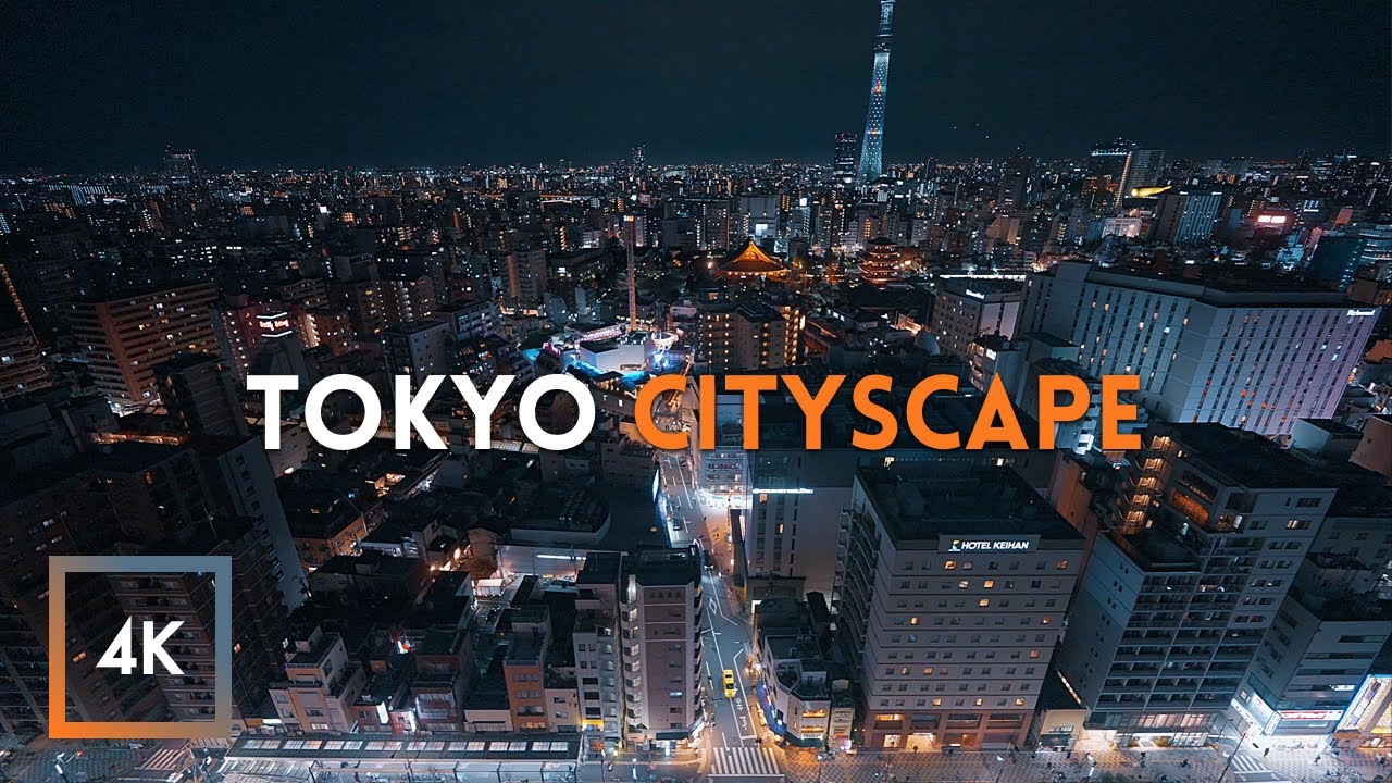 Open Window City Soundscape | Tokyo, Skytree View Night to Sunrise (No Loops)