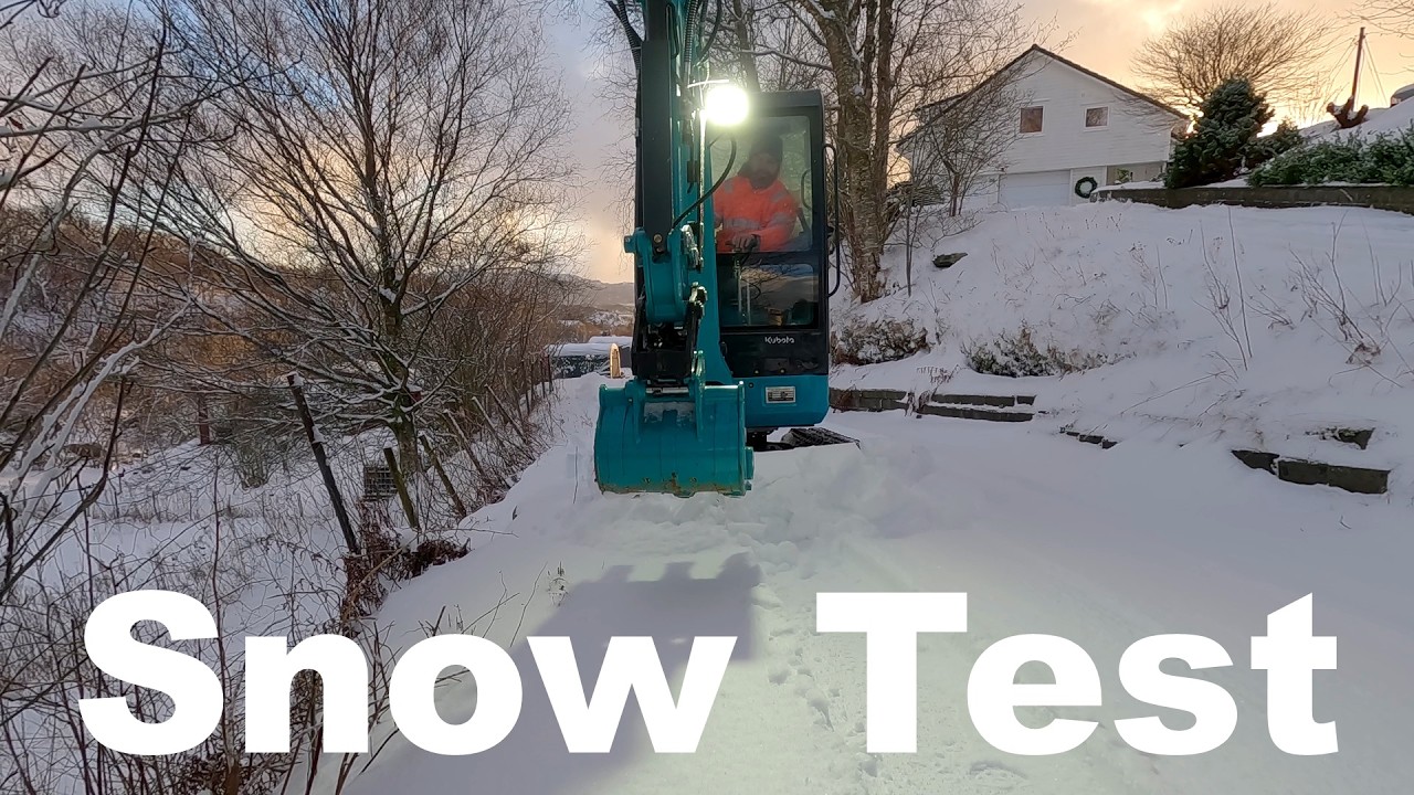Testing the new mini excavator on snow