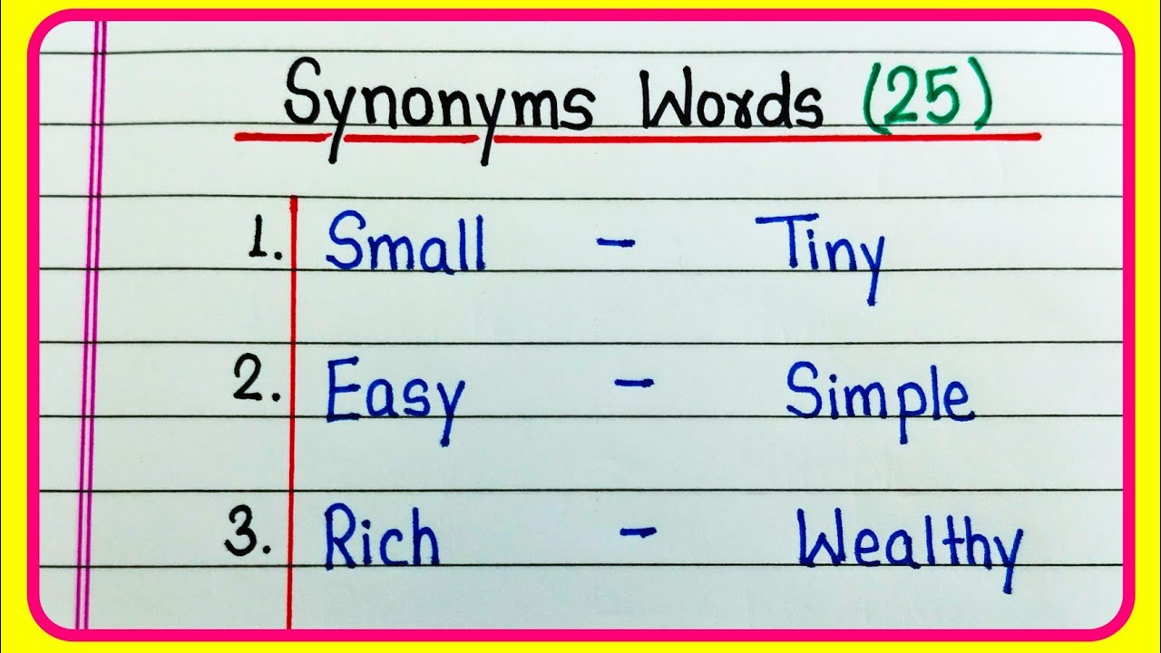25 Synonyms Words in English | Synonyms Words | Easy and useful Synonyms Words | Synonyms in English