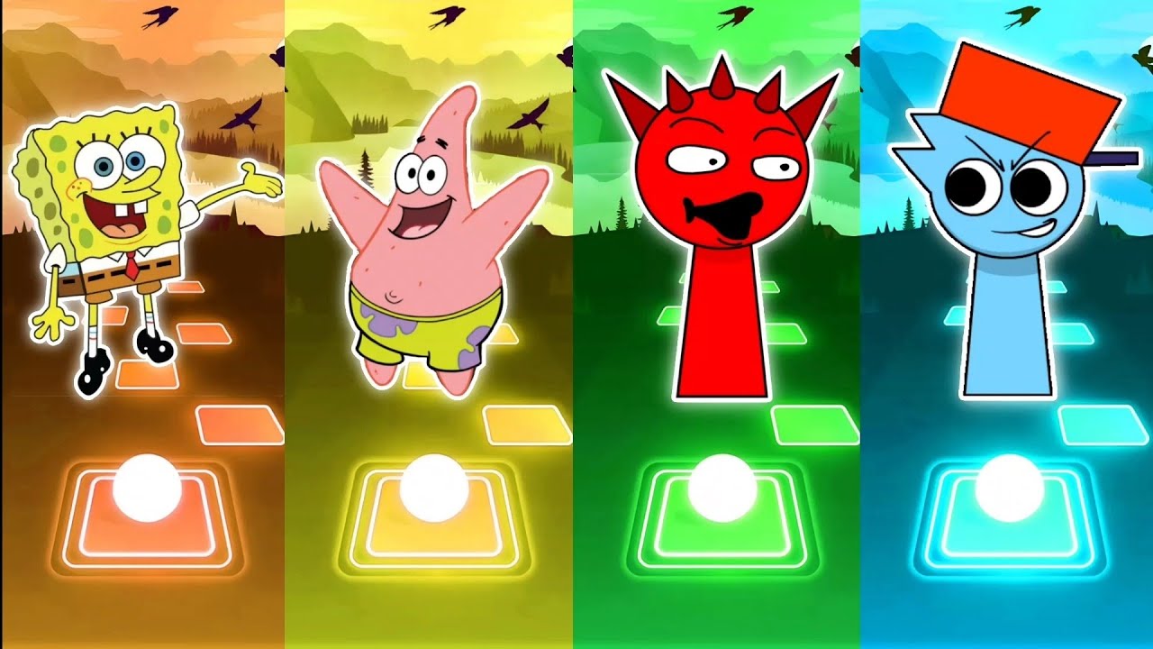 Sprunki vs Spongebob - Tiles Hop | Epic Rhythm Battle
