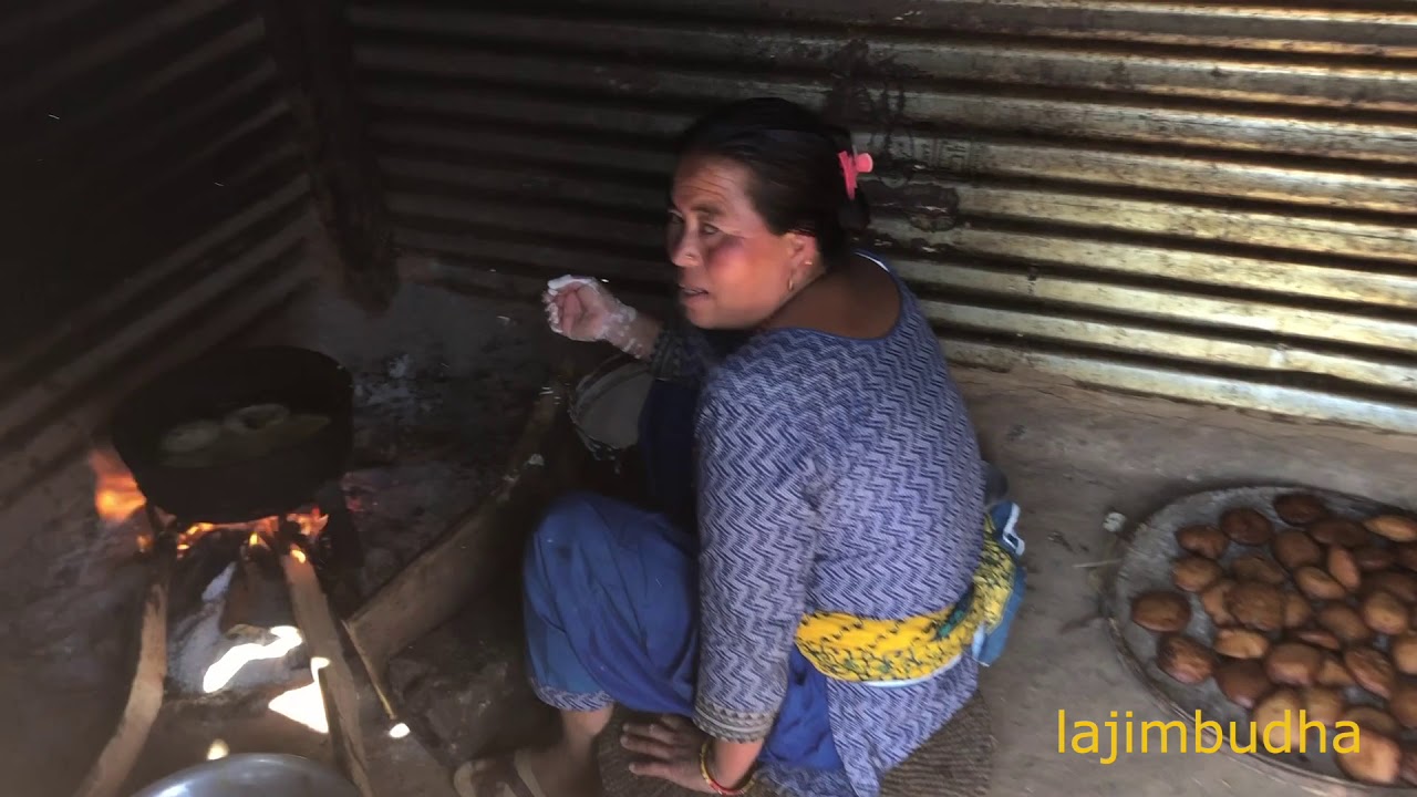 tamang people making bread || village food ||