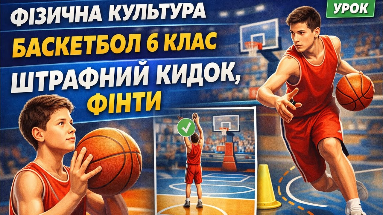 Штрафний кидок, фінти | Баскетбол | 6 клас | Дистанційне навчання | НУШ 