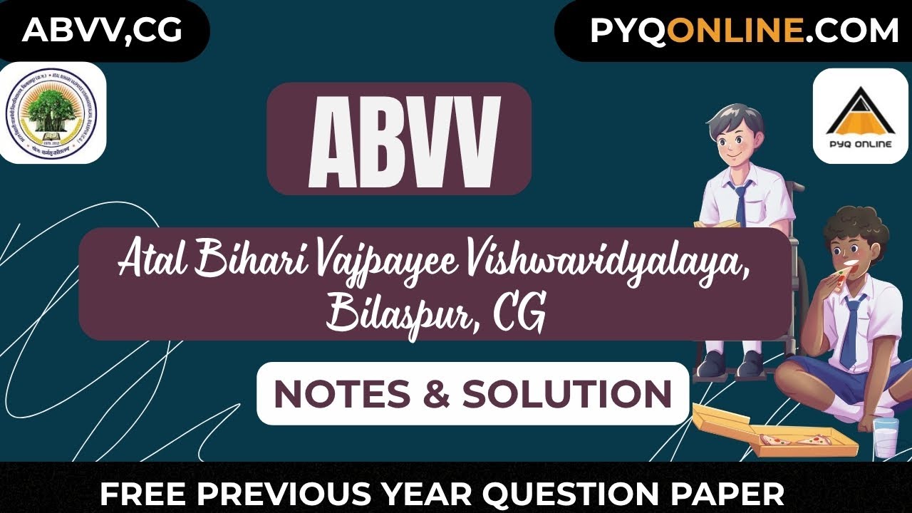 ABVV Atal Bihari Vajpayee Vishwavidyalaya Previous Year Question Paper Download l abvvonline.com