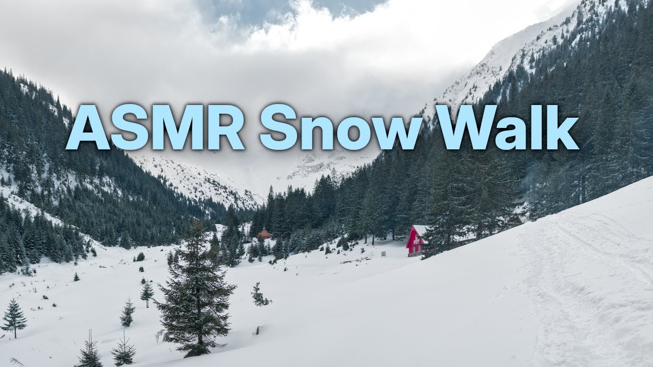 Snow Walk ASMR | Alone in the mountains (4K, No Talking)