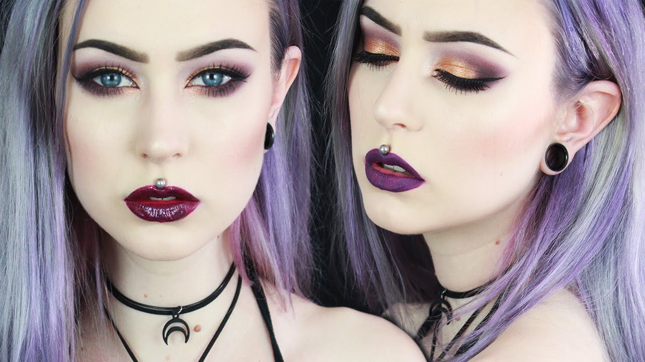 Sexy Purple Gold Smokey Eye | Two Lip Options