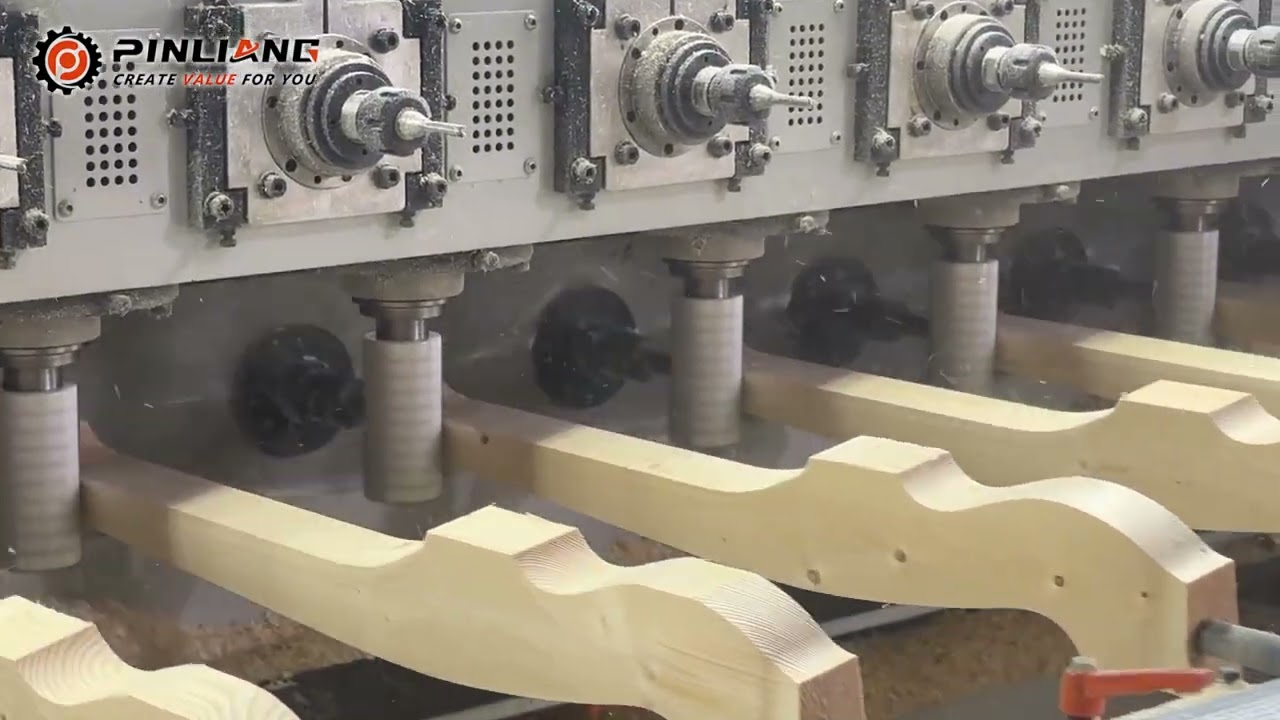 Five spindle CNC processing center display for chair leg