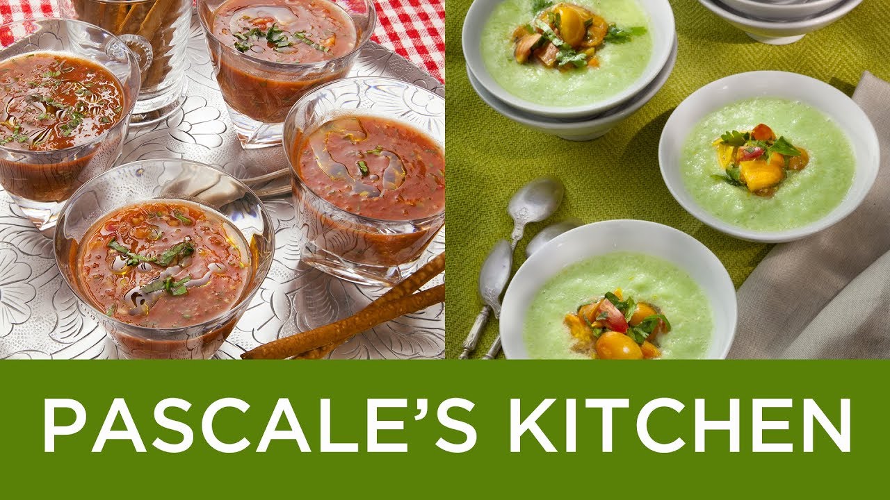 Chilled Summer Soups: Heirloom Tomato Gazpacho & Cucumber, Green Tomato, Melon Soup