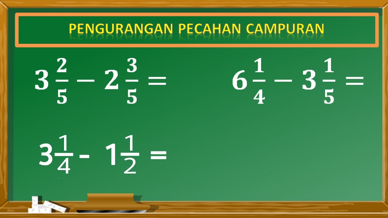 Cara Pengurangan Pecahan Campuran. KPK langsung ditentukan