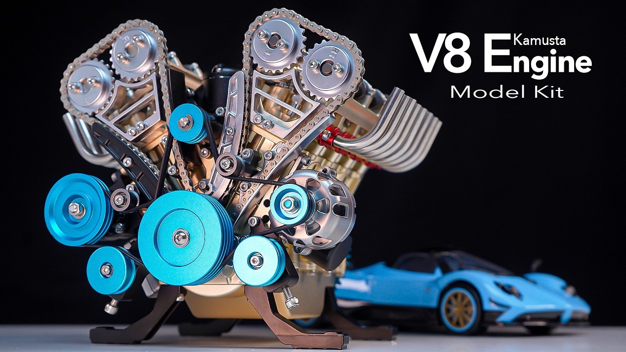 From Parts to Power: V8 Engine Model Kit Full Build & First Run Stirlingkit