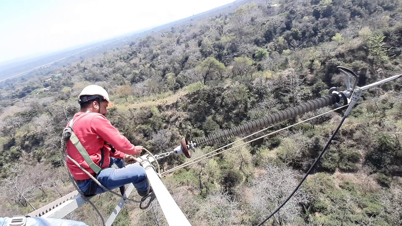 Safety works in 220 kv transmission line