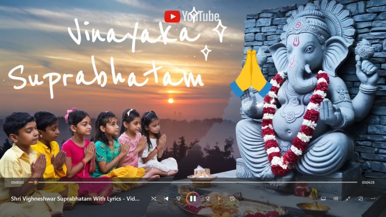 Shri Vighneshwar Suprabhatam With Lyrics | Ganesha Suprabatham Sanskrit | Vinayaka Morning Mantra