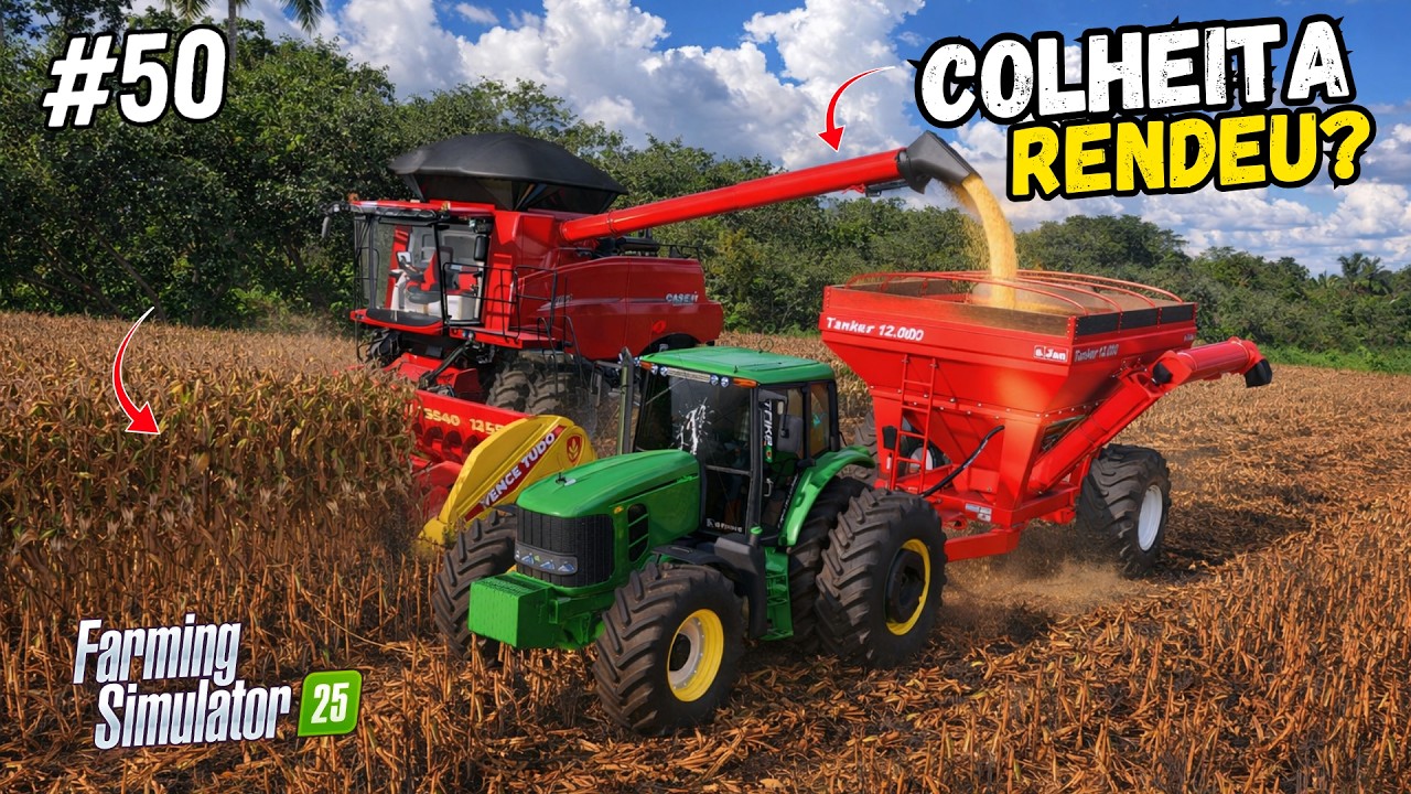 COLHEITA DO MILHO FOI UMA SUCESSO - FAZENDA PITANGUEIRA - FARMING SIMULATOR 25 - EP 50