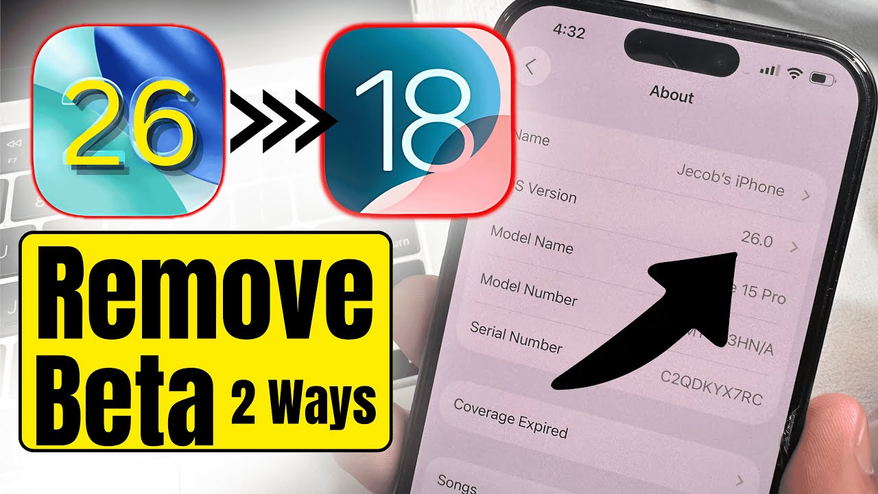 How to Remove iOS 26 Beta from iPhone (2 Methods) - Downgrade iOS 26 Beta to iOS 18.5