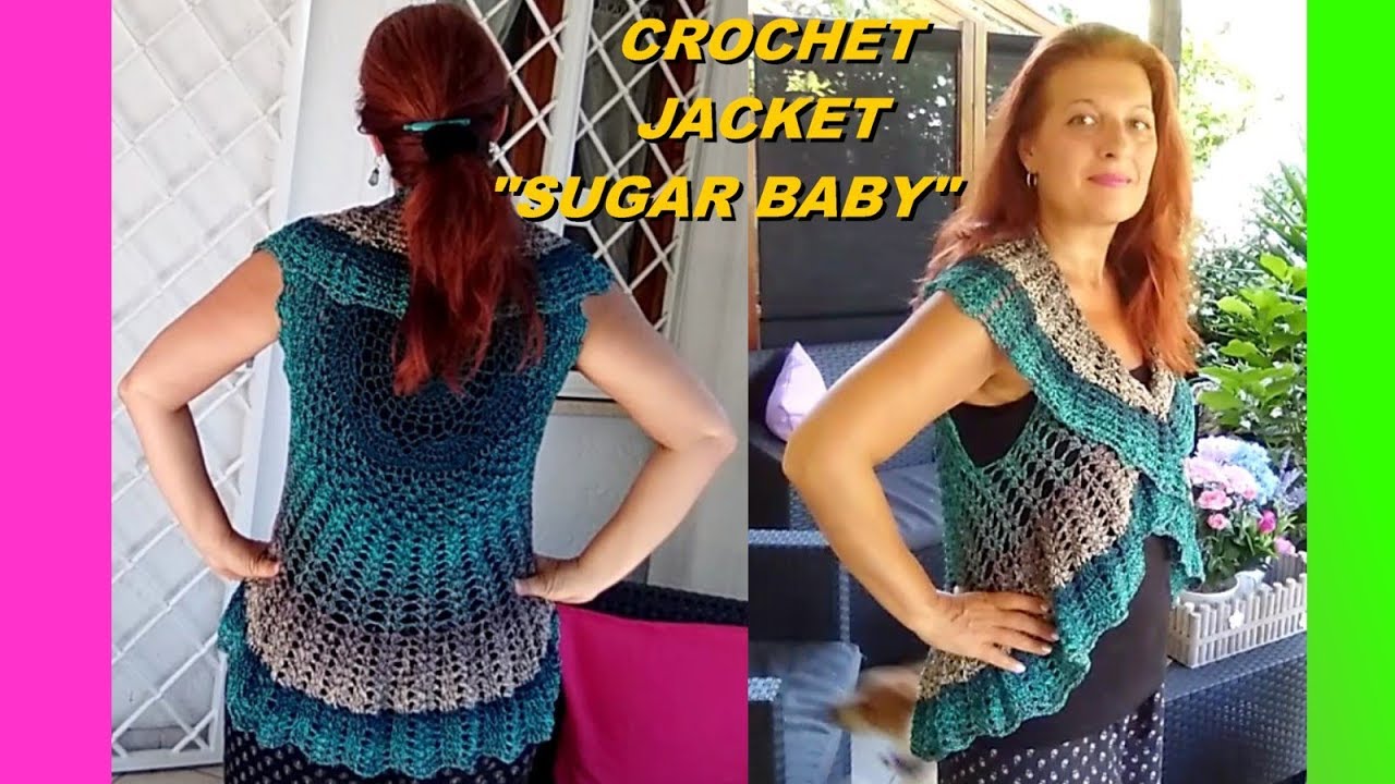 CROCHET MANDALA BOLERO VEST SUGAR BABY any size tutorial easy and quick Alex Crochet