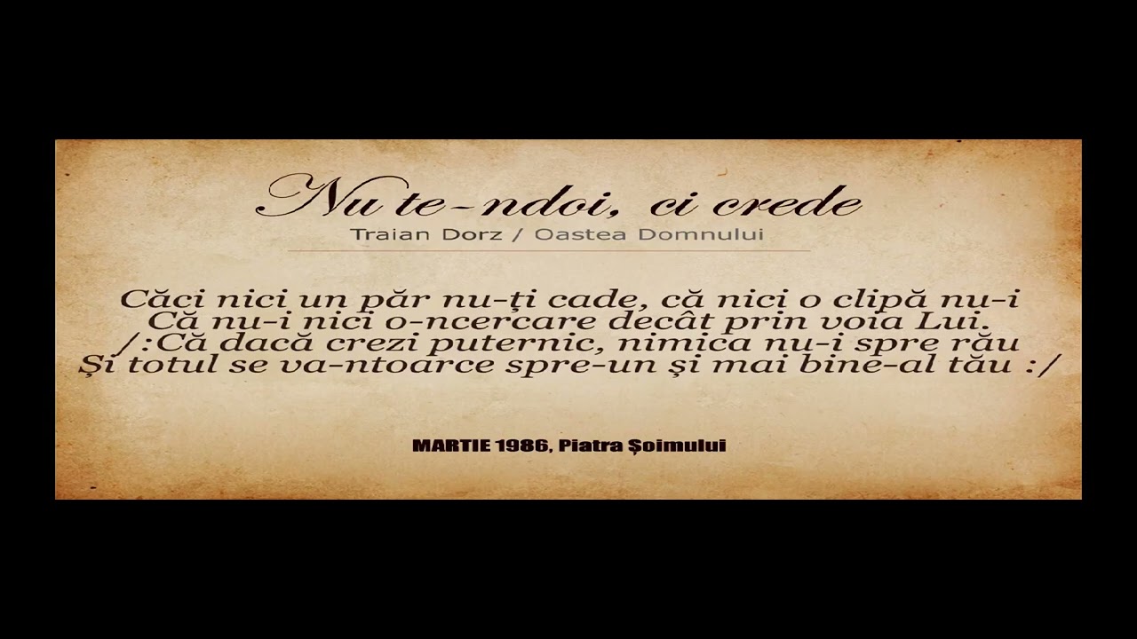 TRAIAN DORZ - Nu te-ndoi ci crede (1986) - Oastea Domnului