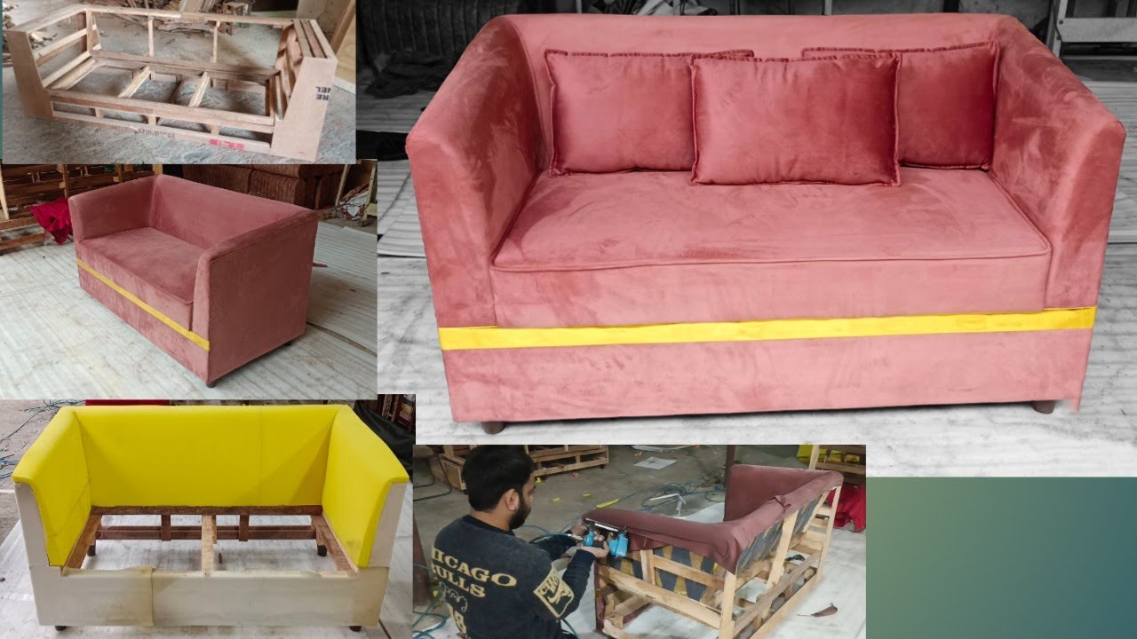 How to make little 2 sitter sofa making design full process