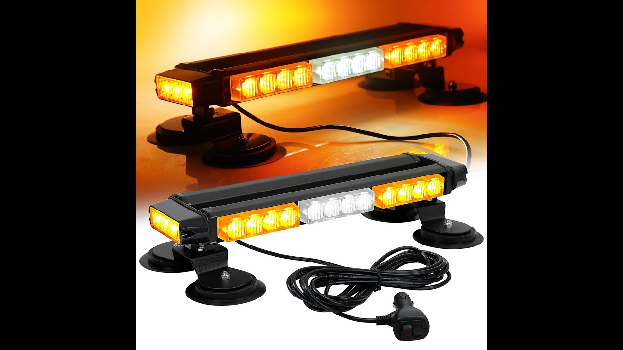 ASPL LED Strobe Flashing Light Bar, Emergency Warning Beacon Lights with Magnetic Base