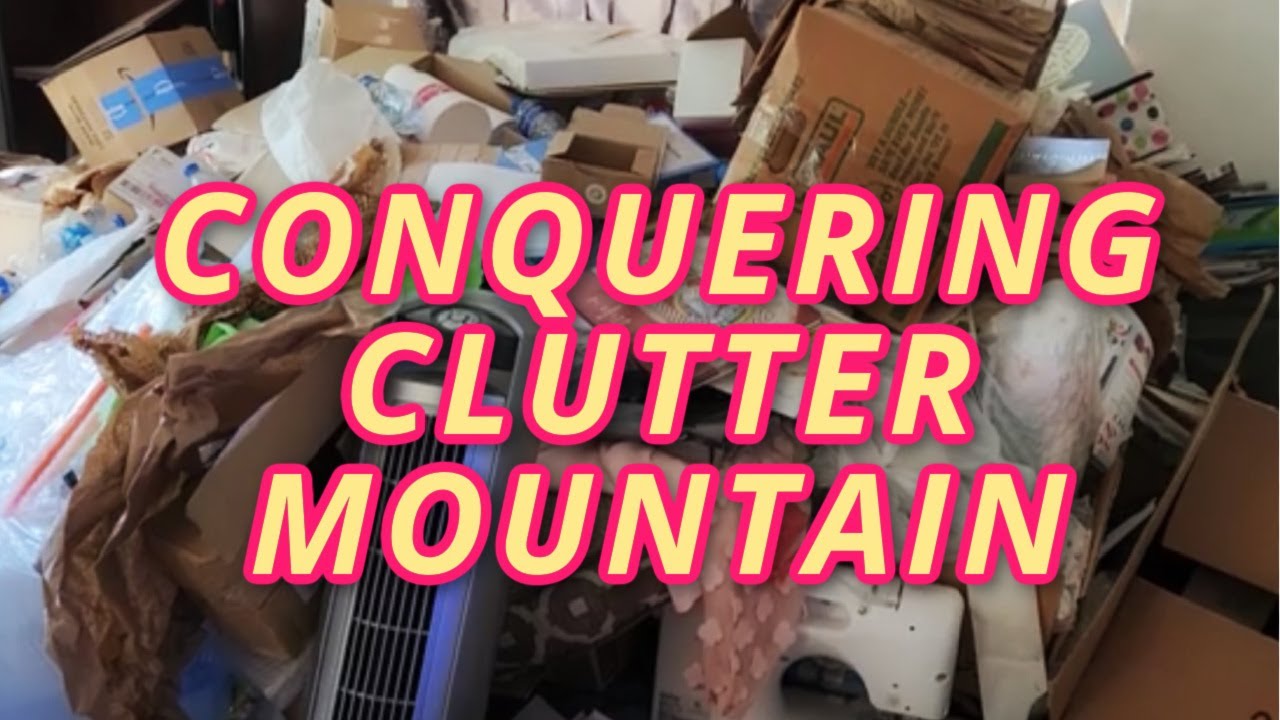 CONQUERING CLUTTER MOUNTAIN | This Pile Covered 1/3 of the Room! | Extreme Declutter Before & After