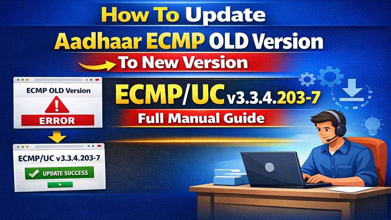How To Update Aadhaar ECMP OLD Version to New Version ECMP/UC v3.3.4.203-7 | Full Manual Guide