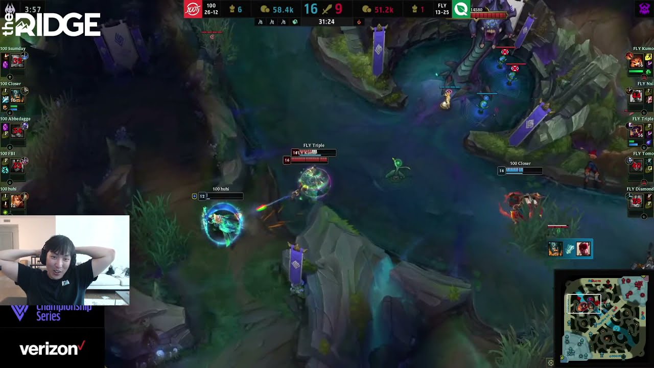 DOUBLELIFT, SNEAKY AND METEOS WATCH 100T CLOSER GET A TRIPLE KILL IN A 1V5!!!