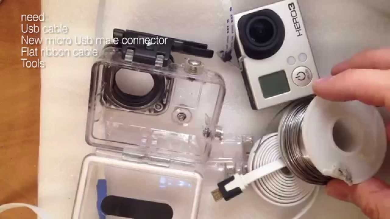 How to make GoPro external power cable without housing modification. Tutorial.
