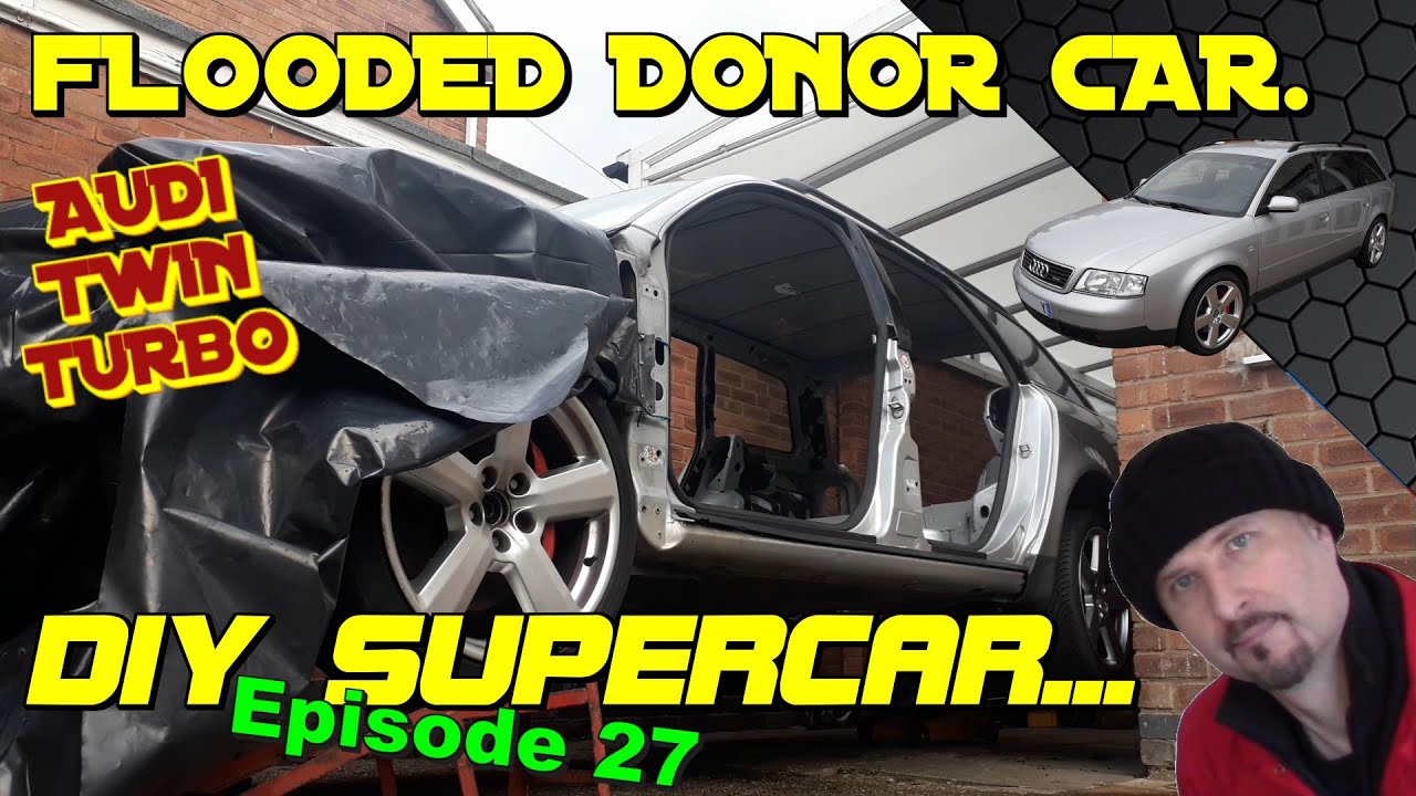Draining the water out of the Flooded Donor car: Audi 2.7 Bi-Turbo. Ep27.