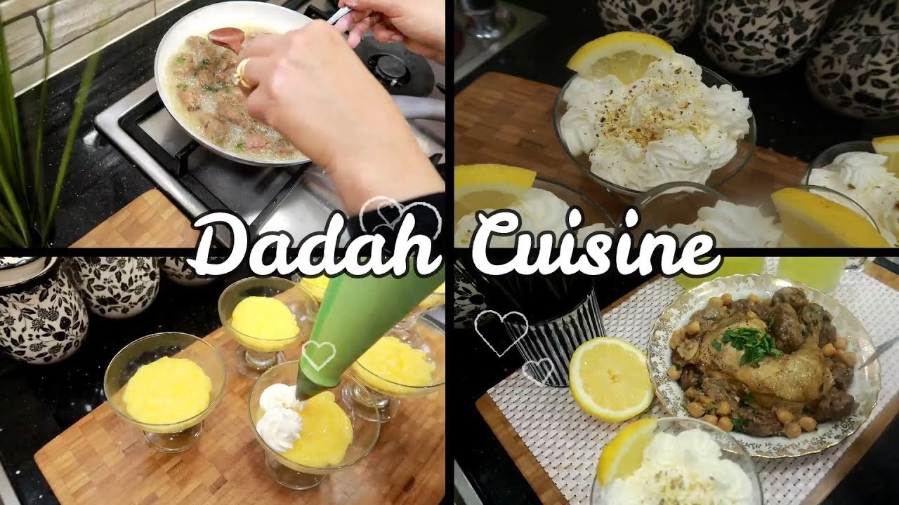 ليوم يا لالييات,طبق تقليدي عاصمي , طاجين دار عمي 😋مع تحلية بكريمة الليمون و المسكربون يا سلام👍
