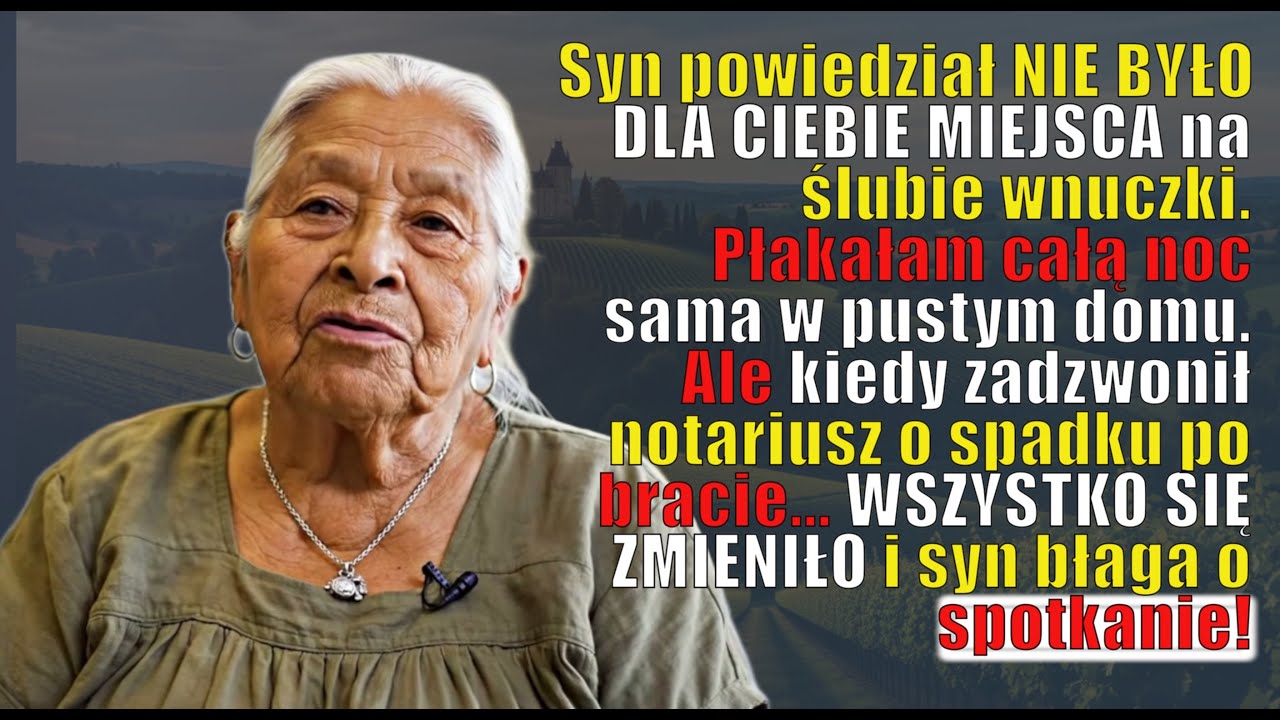 Mój syn nie zaprosił mnie na ślub wnuczki: Nie mieściłaś się przy stole mamo...