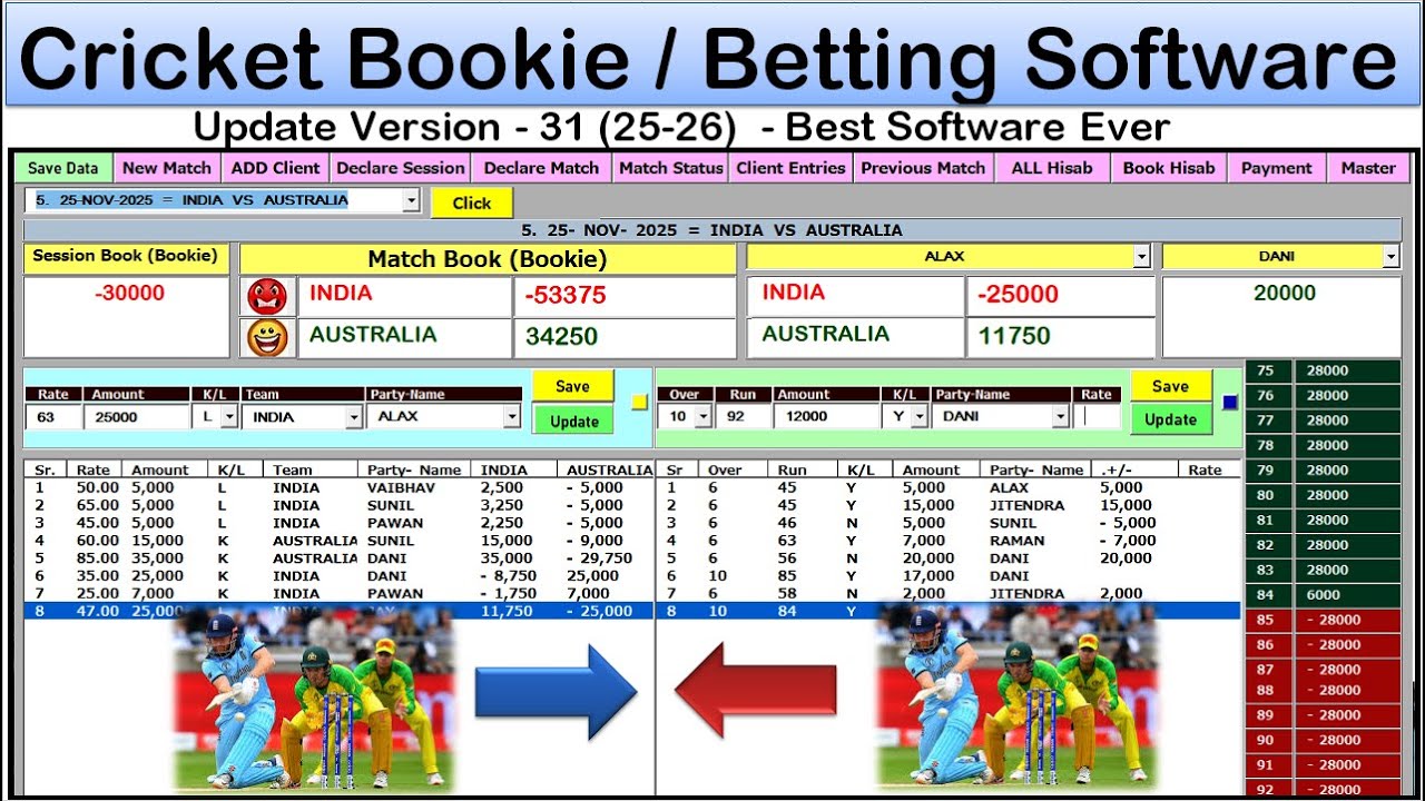 Best Cricket Betting(Bookie) Software New Version 2026 | Cricket Bookie Software |