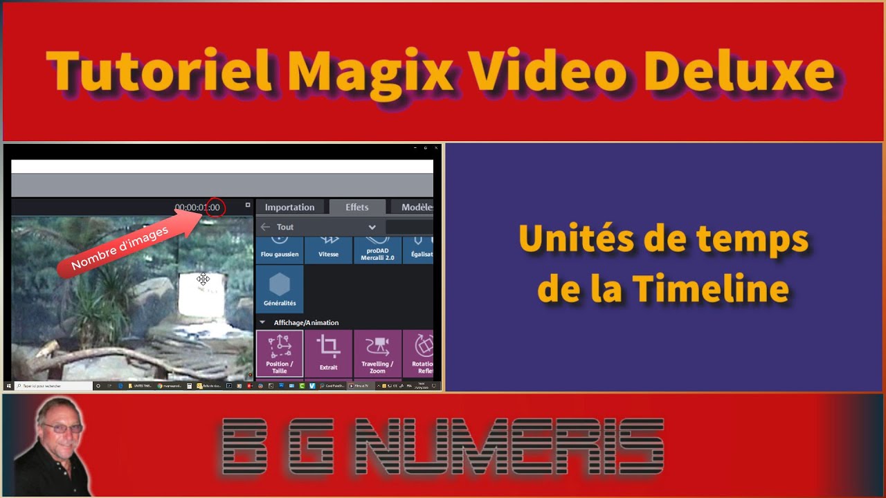 Tutoriel Magix VDL 2020. Unités de temps Time Line