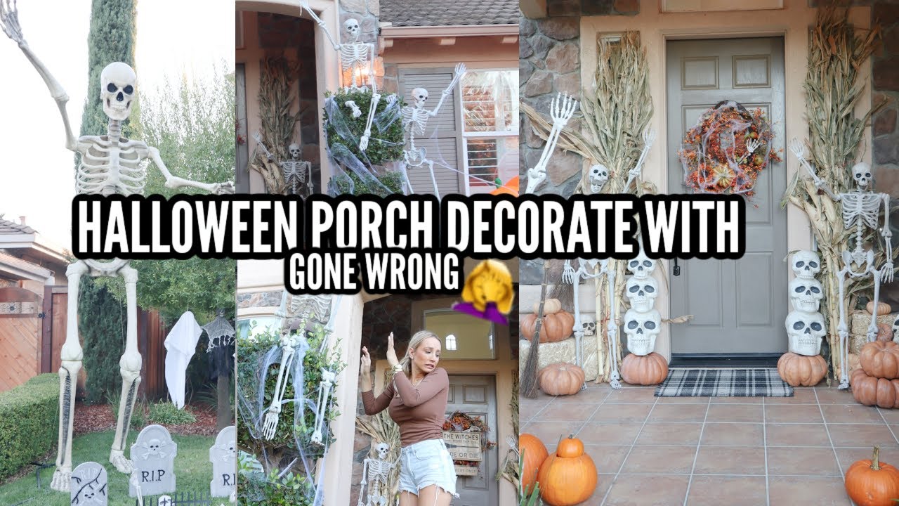 2022 HALLOWEEN PORCH DECORATE WITH ME AT THE NEW HOUSE // OMG! WHY CAN'T I FIGURE THIS OUT 🤦🏼‍♀️💀