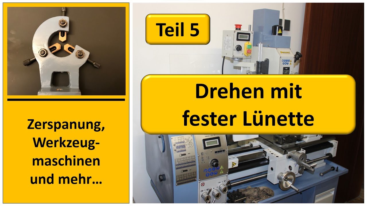 Drehen mit fester Lünette auf Bernardo Drehmaschine Profi 550LZ