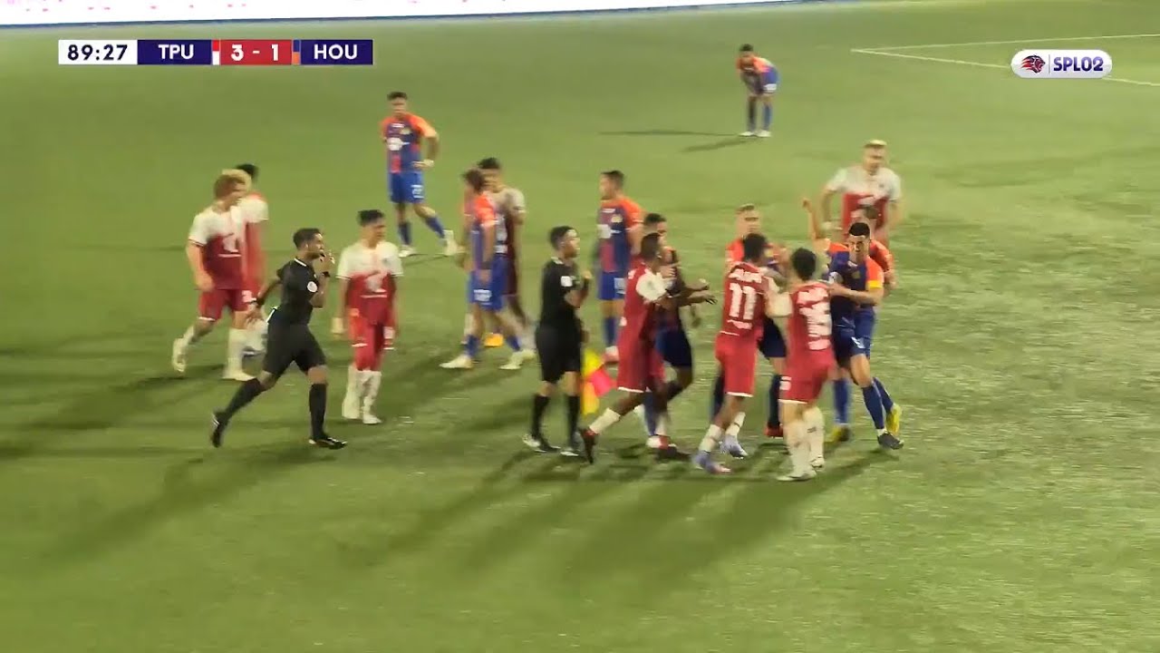 Hougang's Pedro Bortoluzo chases Shakir Hamzah down, sparks melee | Singapore Cup 2022