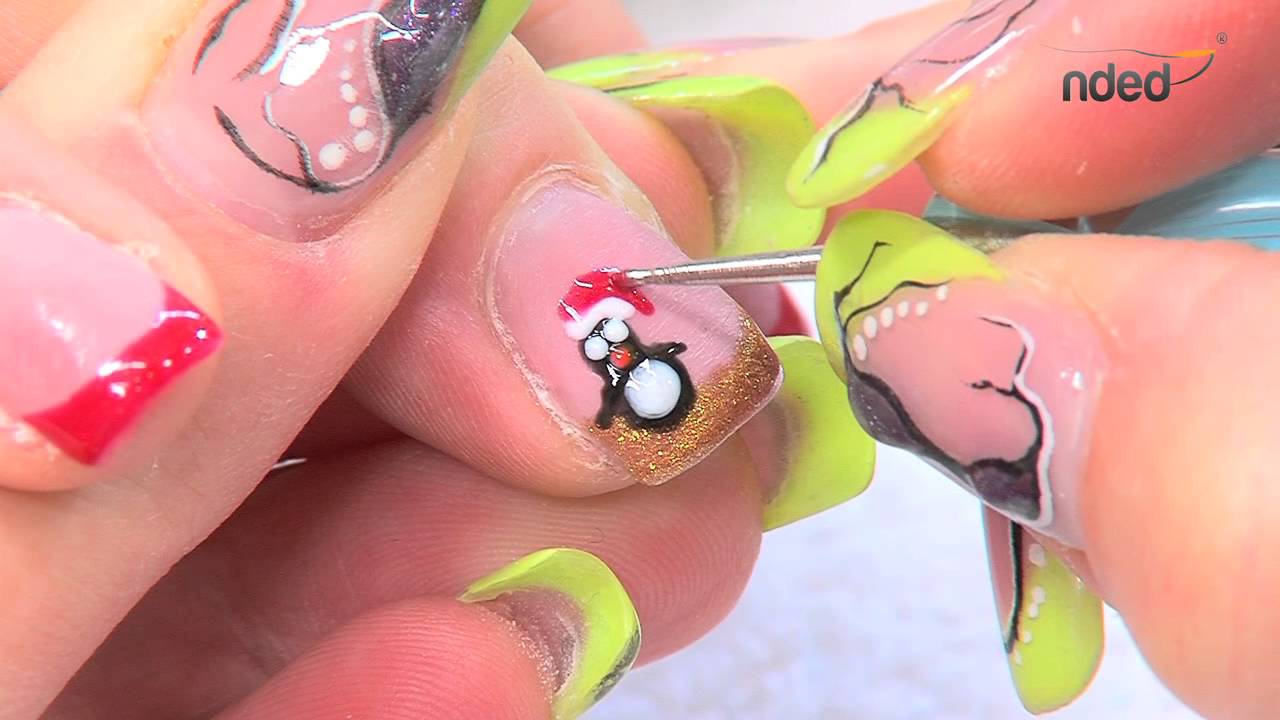 Winter & Christmas Nail Art with Gel Polish & Stamping | nded.com