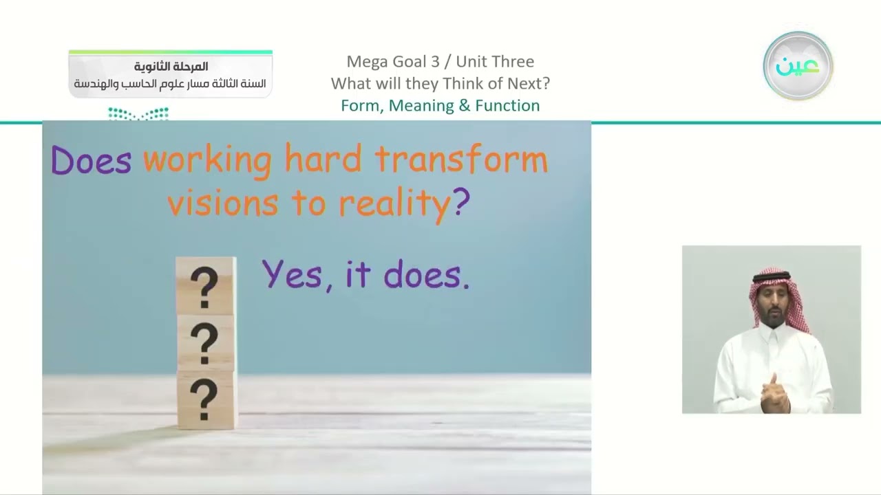 Unit 3 What Will They Think of Next? 11. Form, Meaning and Function (pp.44-45)  - المرحلة الثانوية