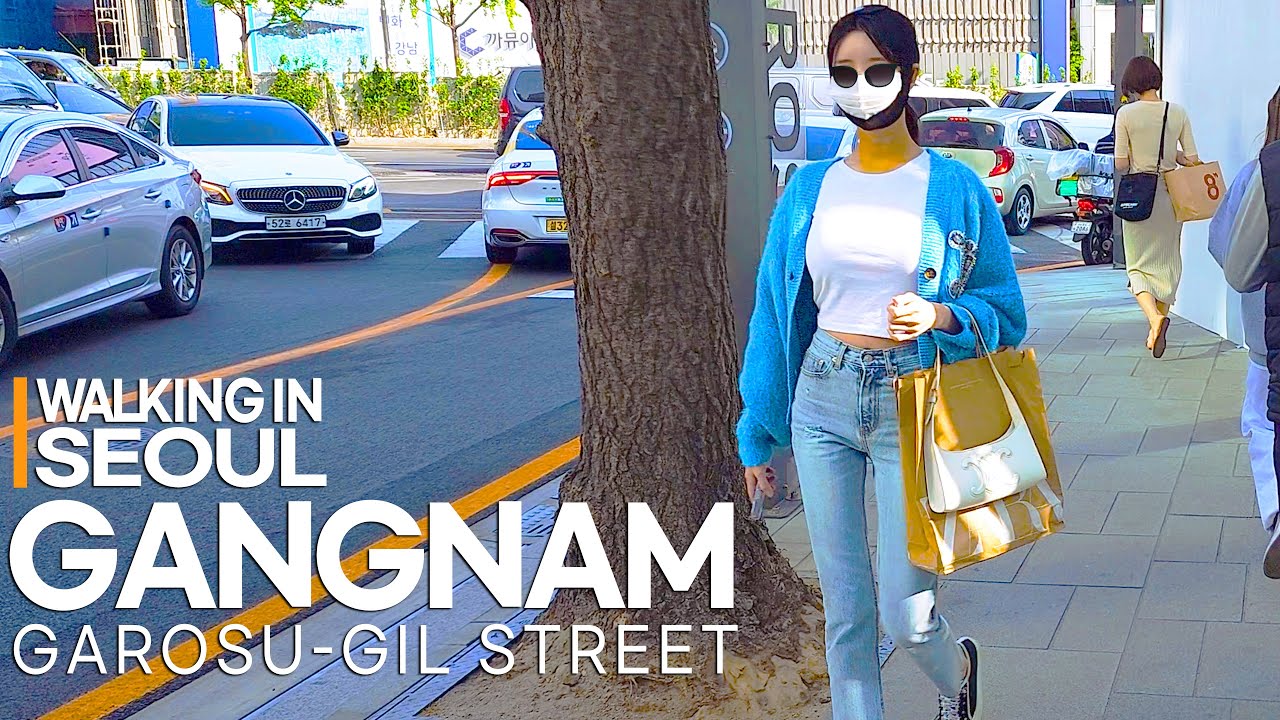 [4K 강남] 강남 신사역 -가로수길 핫플레이스- 카페거리 산책 - Gangnam- Sinsa Station in Garosu-gil, Gangnam, Seoul -🎧Stereo