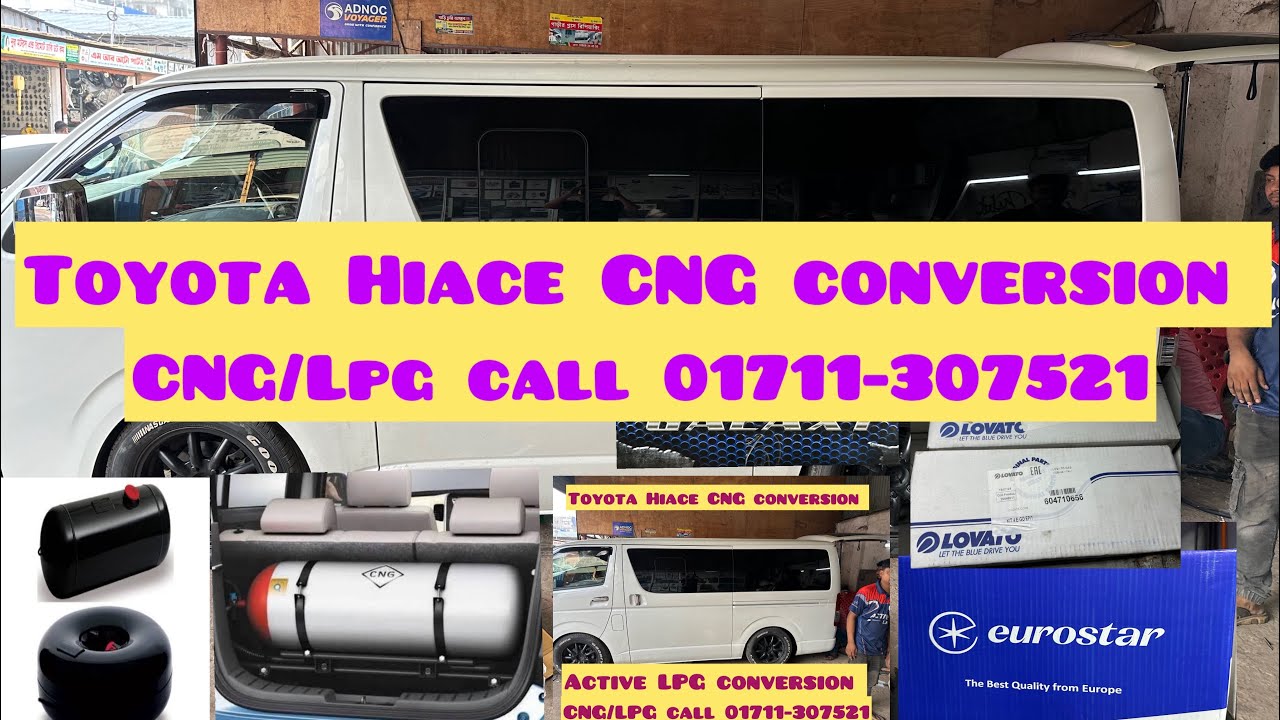 TOYOTA HIACE CNG CONVERSION WITH 130 Liter cylinder and 60 Liter cylinder total 190 CNG cylinder.