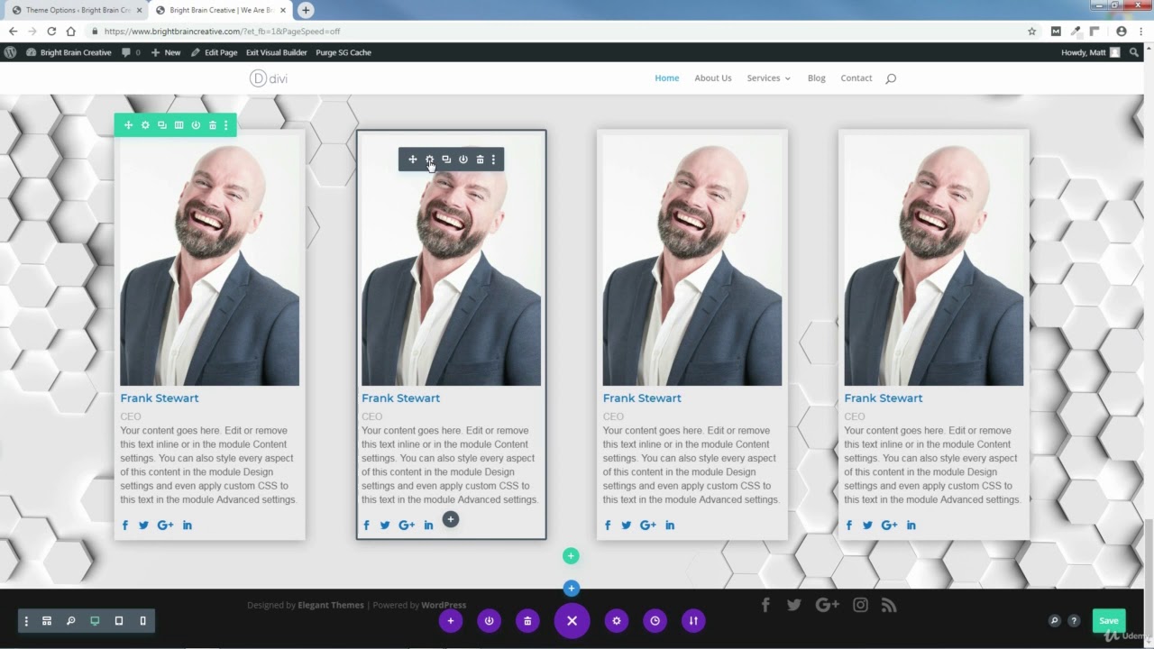 Creating The Team Section using DIVI THEME 2020