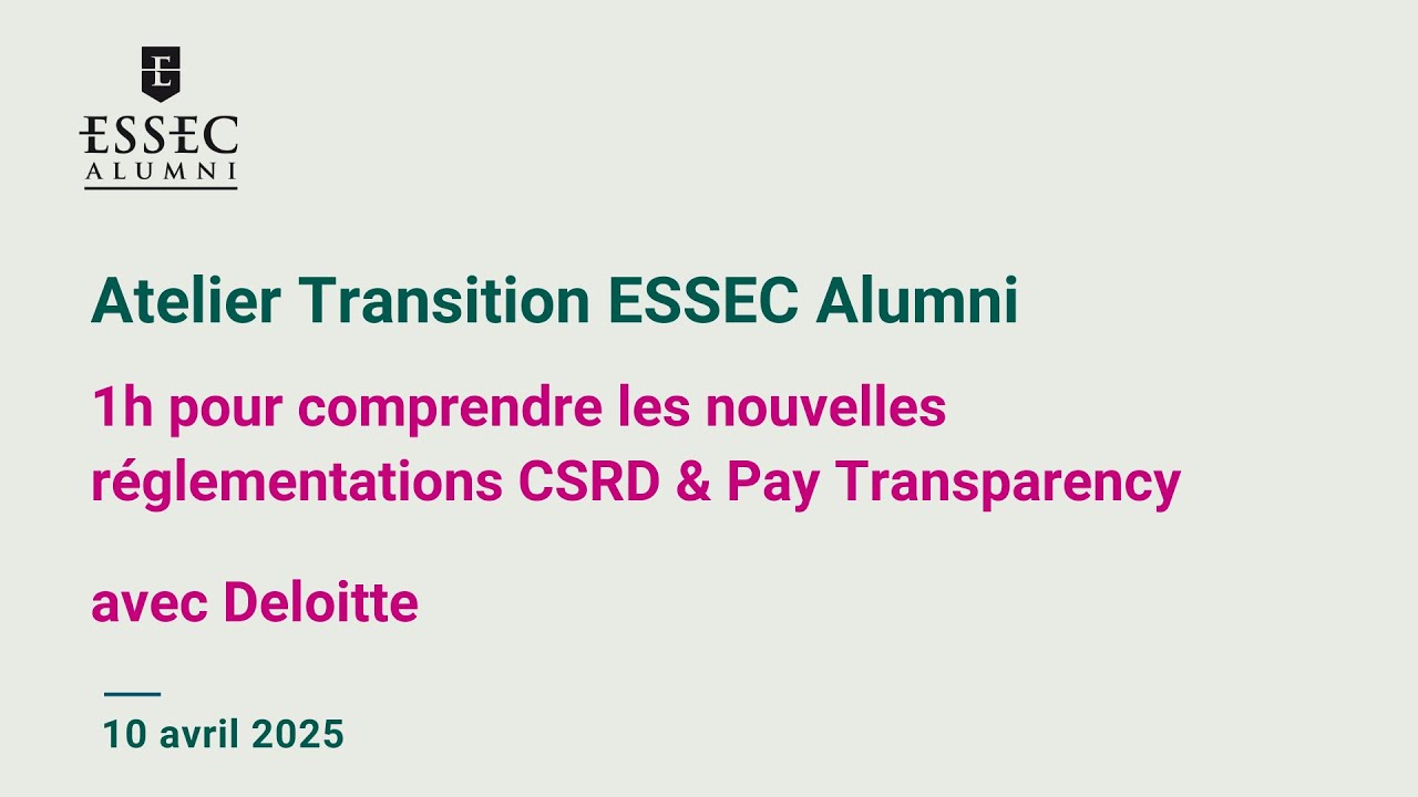 Atelier Transition - 1h pour comprendre les nouvelles réglementations CSRD & Pay Transparency
